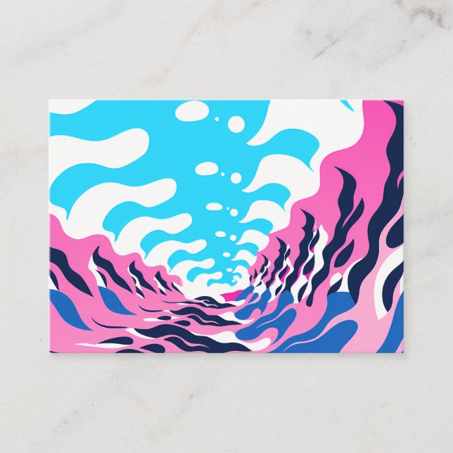 Abstract Dream Wave – Vibrant Surreal Flow Business Card (Front)
