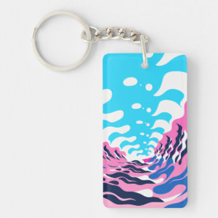 Abstract Dream Wave – Vibrant Surreal Flow Keychain