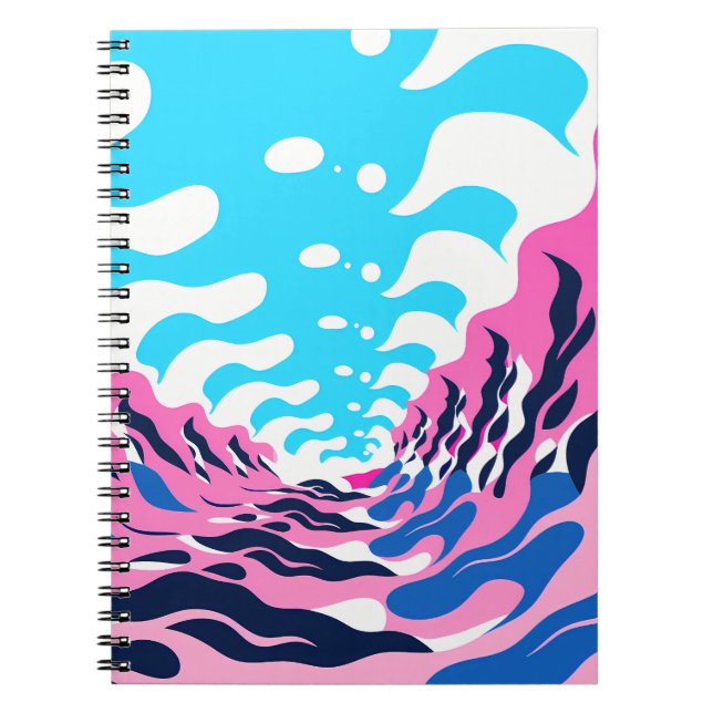 Abstract Dream Wave – Vibrant Surreal Flow Notebook (Front)