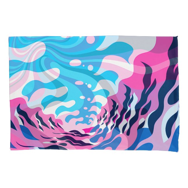 Abstract Dream Wave – Vibrant Surreal Flow Pillow Case (Front)