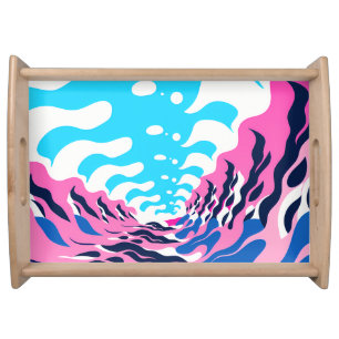 Abstract Dream Wave – Vibrant Surreal Flow Serving Tray