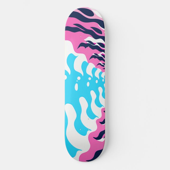 Abstract Dream Wave – Vibrant Surreal Flow Skateboard (Front)