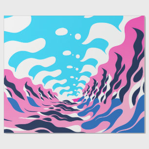 Abstract Dream Wave – Vibrant Surreal Flow Wrapping Paper