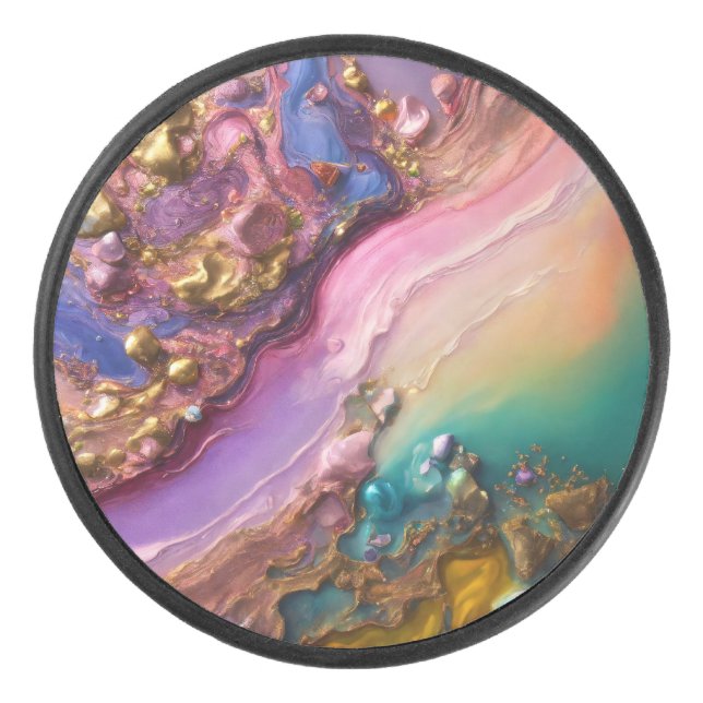    Abstract Dreamscape Hockey Pucks (Front)