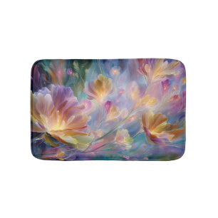 Abstract dreamy floral garden bath mat