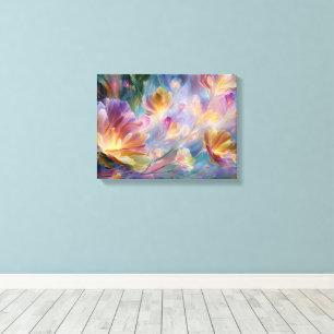Abstract dreamy floral garden canvas print