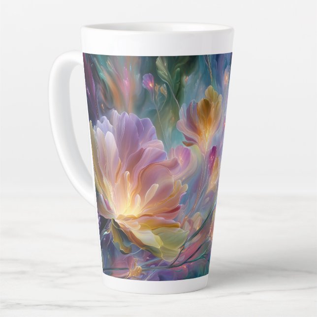 Abstract dreamy floral garden  latte mug (Left Angle)