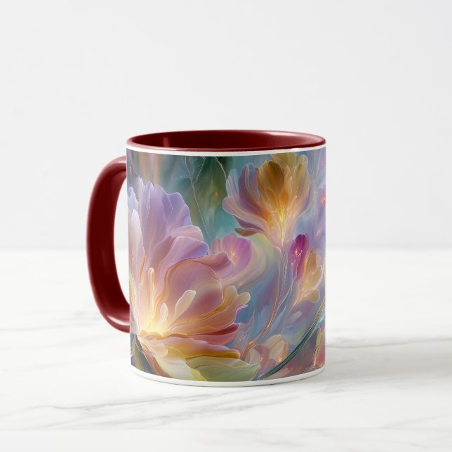 Abstract dreamy floral garden  mug (Front Left)