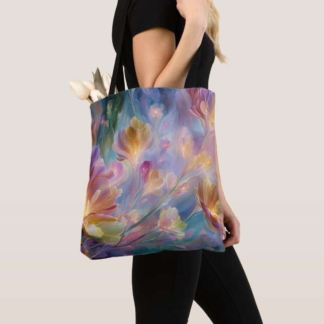 Abstract dreamy floral garden  tote bag (Close Up)