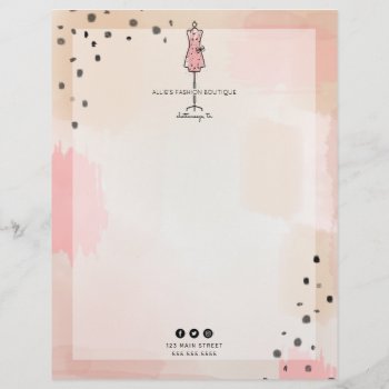 Abstract Dress Form Fashion Boutique Retail Letterhead by JillsPaperie at Zazzle