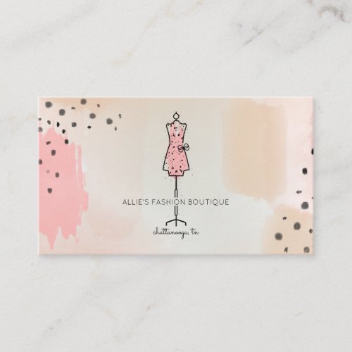 Abstract Dress Form Logo Retail Boutique Business Card