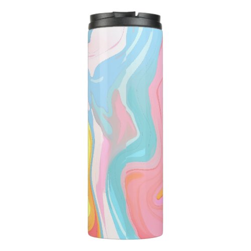 Abstract dripping paint design pastel tumbler