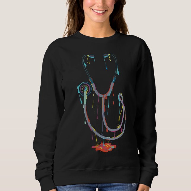 Abstract Dripping Stethoscope – Medical Art Sweatshirt (Front)