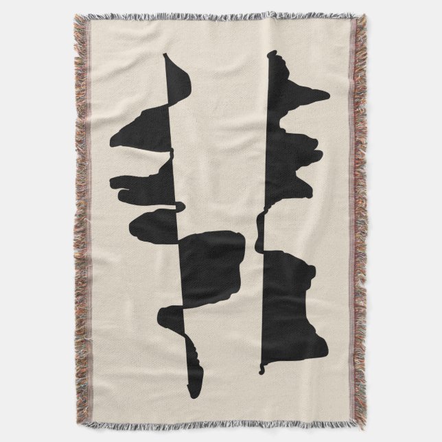 Abstract Dual Face Woven Throw Blanket (Front Vertical)