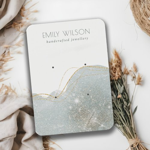Abstract Dusky Grey Glitter  2 Earring Display Business Card