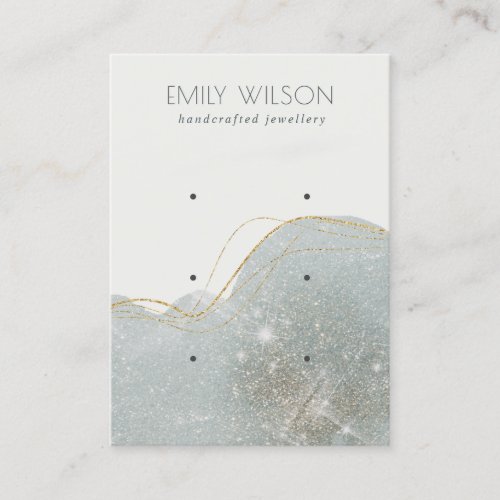 Abstract Dusky Grey Glitter 3 Earring Display Business Card