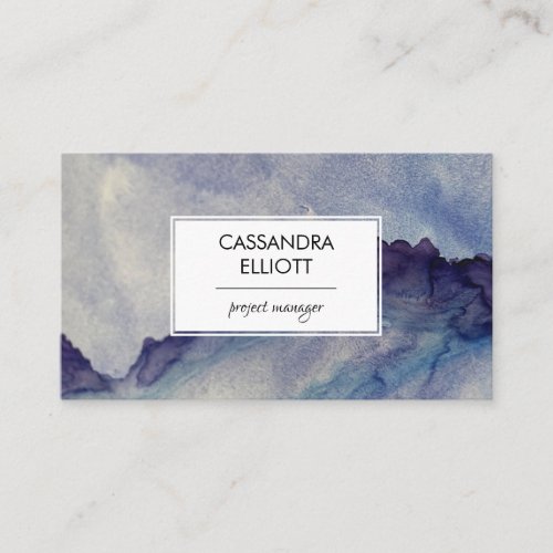 Abstract Dusty Blue Purple Alcohol Ink Liquid Art Business Card