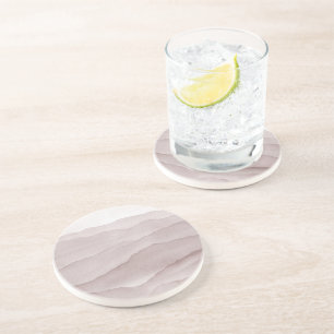 Abstract dusty rose marble wedding  coaster