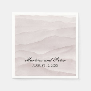 Abstract dusty rose mountains wedding napkins