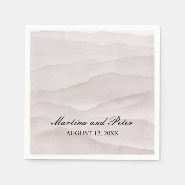 Abstract dusty rose mountains wedding  napkins (Front)
