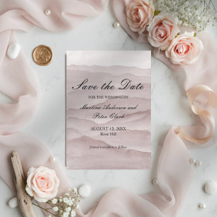 Abstract dusty rose mountains wedding  save the date