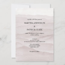 Abstract dusty rose wedding invitation