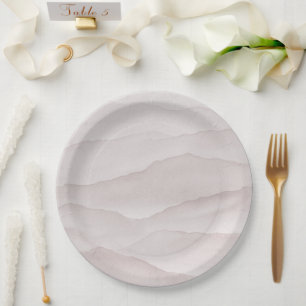 Abstract dusty rose wedding paper plates