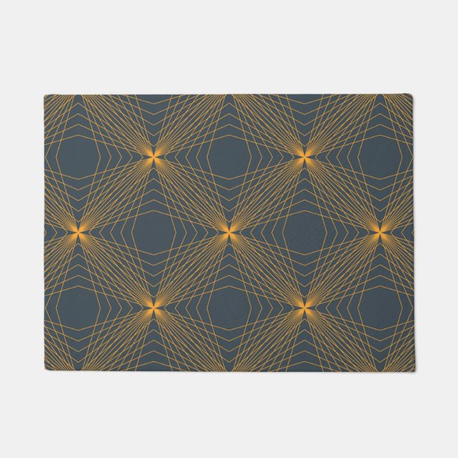 Abstract, dynamic cool lines in connection concept doormat (Front)