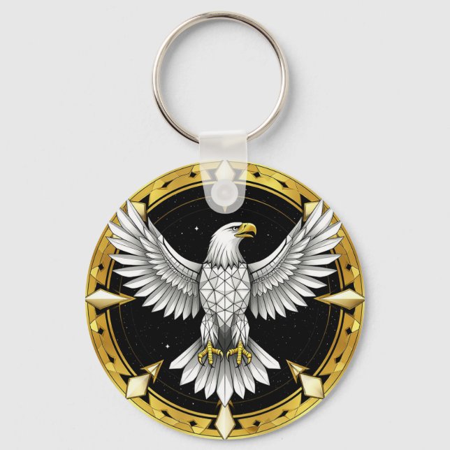Abstract Eagle Spreading Wings Keychain (Front)