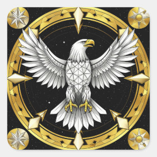 Abstract Eagle Spreading Wings Square Sticker