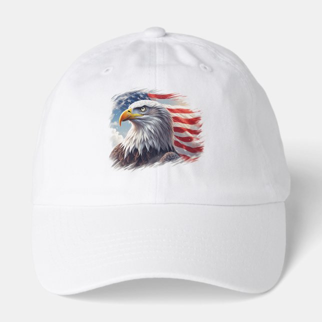 Abstract Eagle with Flag – Artistic USA Design Hat (Front)