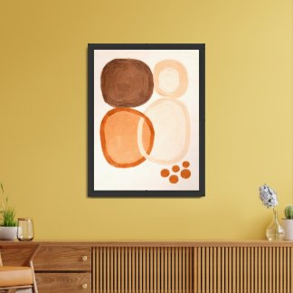 Abstract Earth Circles Minimal Contemporary Wall Framed Art