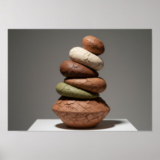 Abstract Earth & Clay Forms Poster