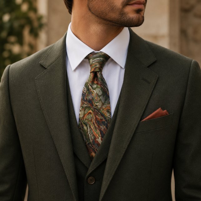 Abstract Earth Tone Camouflage Pattern Neck Tie (Creator Uploaded)