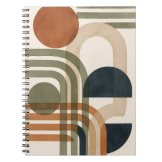 Abstract Earth Tone Geometric Shapes Notebook