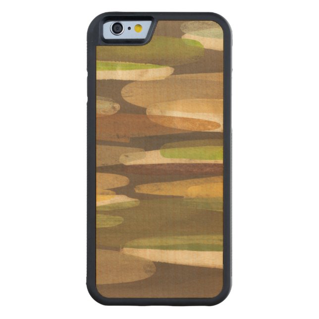 Abstract Earth Tone Landscape Carved Wood iPhone Case (Back)