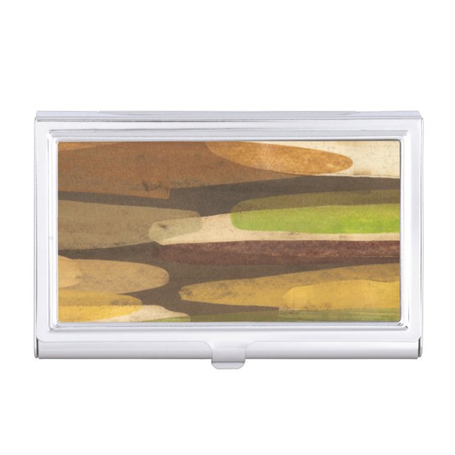 Abstract Earth Tone Landscape Case For Business Cards (Front)