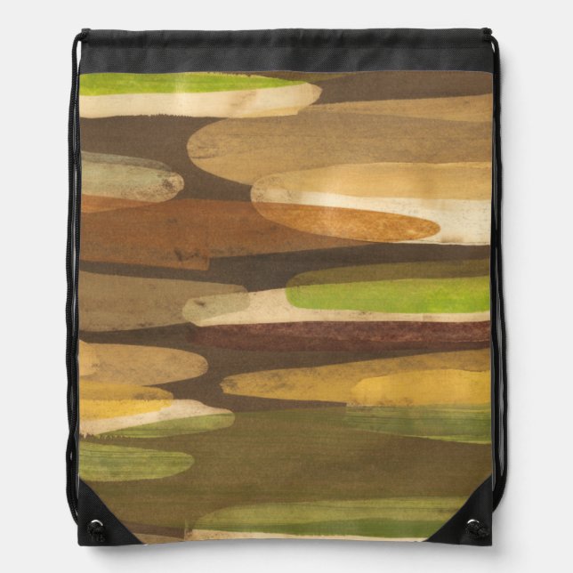 Abstract Earth Tone Landscape Drawstring Bag (Front)