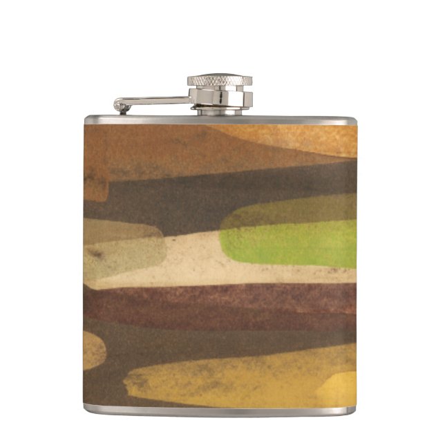 Abstract Earth Tone Landscape Flask (Front)