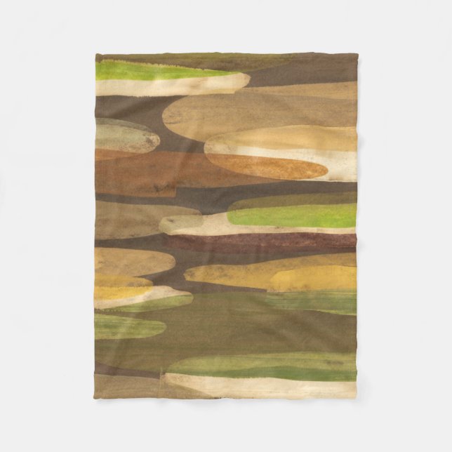 Abstract Earth Tone Landscape Fleece Blanket (Front)