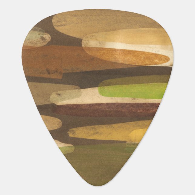 Abstract Earth Tone Landscape Guitar Pick (Front)