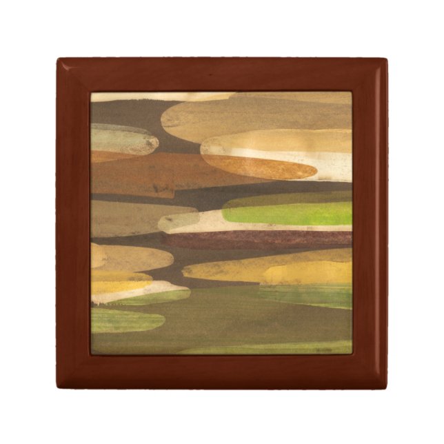 Abstract Earth Tone Landscape Keepsake Box (Front)