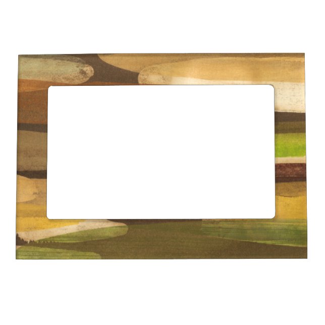Abstract Earth Tone Landscape Magnetic Photo Frame (Front)