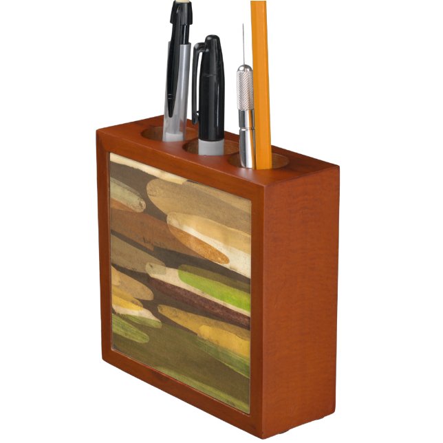 Abstract Earth Tone Landscape Pencil/Pen Holder (In Situ)
