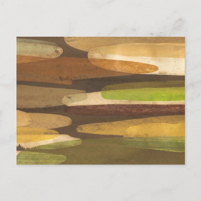 Abstract Earth Tone Landscape Postcard (Front)