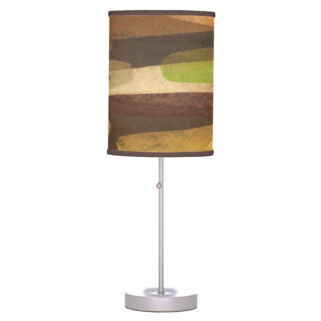 Abstract Earth Tone Landscape Table Lamp (Front)