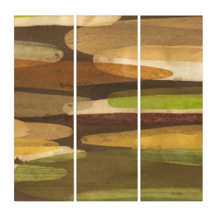 Abstract Earth Tone Landscape Triptych
