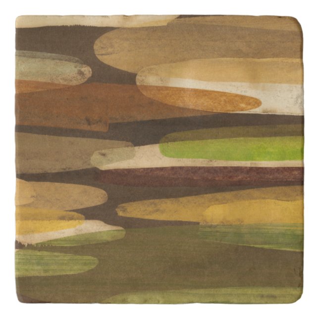 Abstract Earth Tone Landscape Trivet (Front)