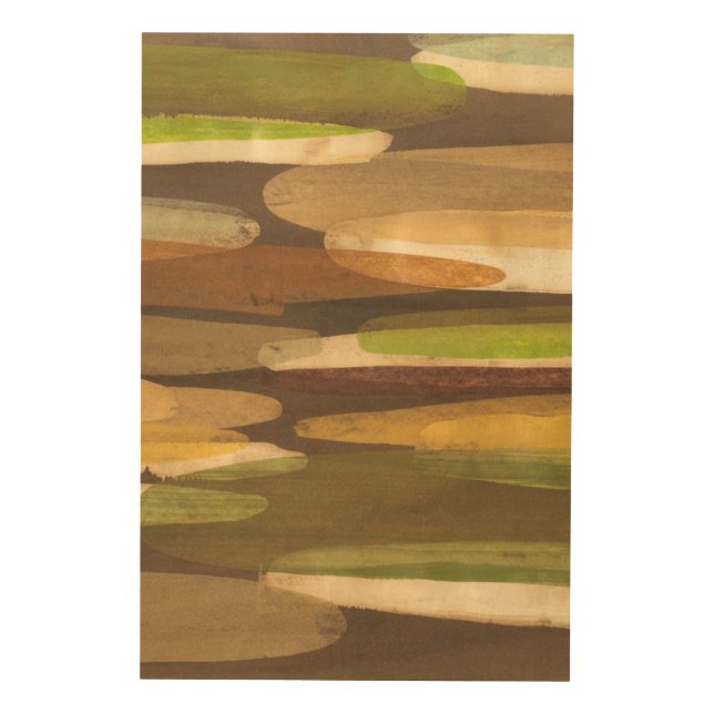 Abstract Earth Tone Landscape Wood Wall Decor (Front)