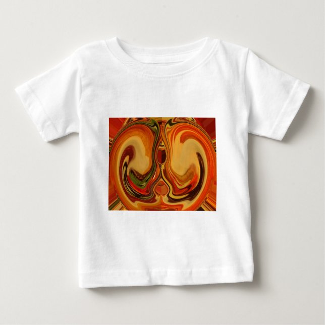 Abstract Earth Tone Swirl Art Print Baby T-Shirt (Front)